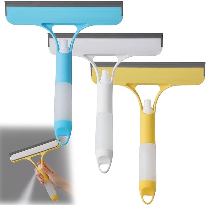 3-in-1 Window Cleaning with Spray Bottle & Microfiber Scrubber, for Home & Car