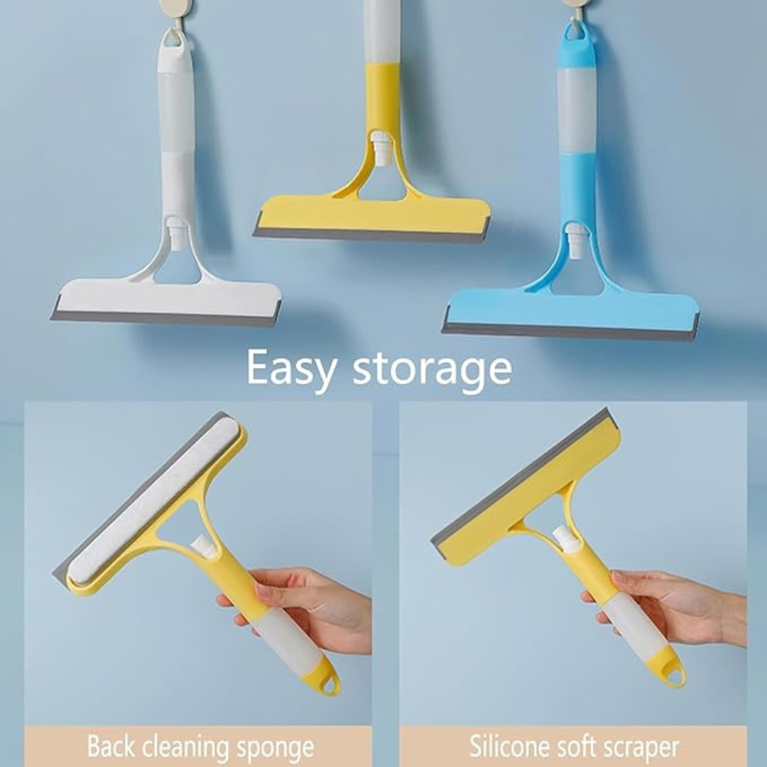 3-in-1 Window Cleaning with Spray Bottle & Microfiber Scrubber, for Home & Car